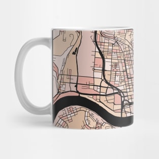 Cincinnati Map Pattern in Soft Pink Pastels Mug